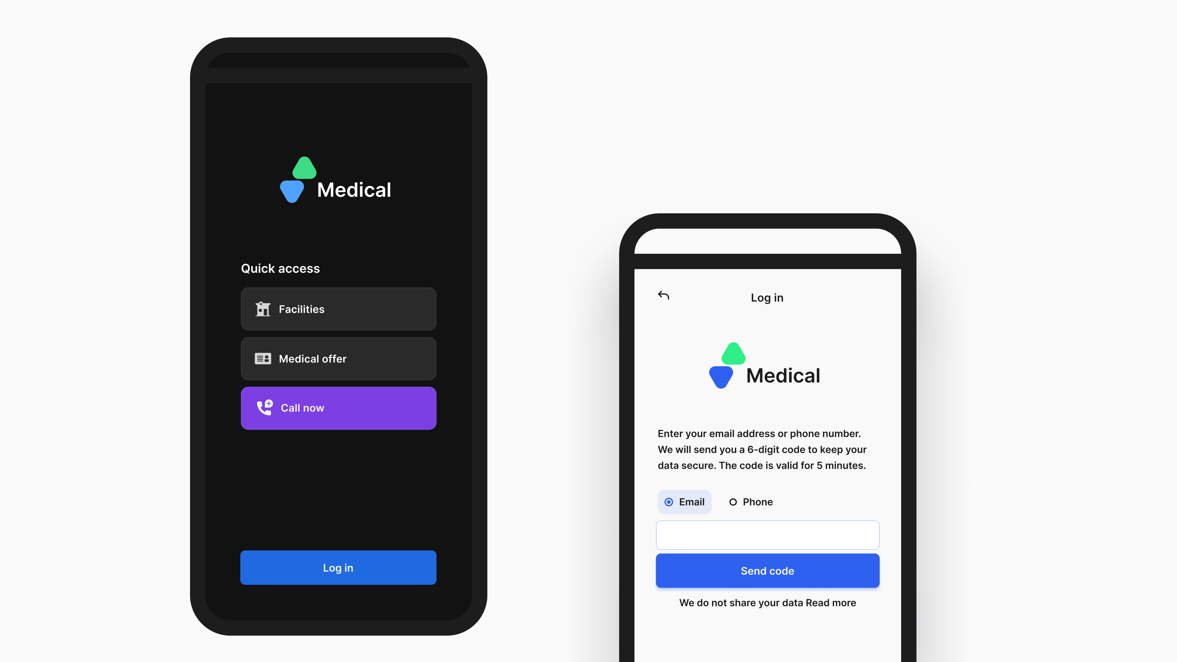 Medical app mockup on mobile