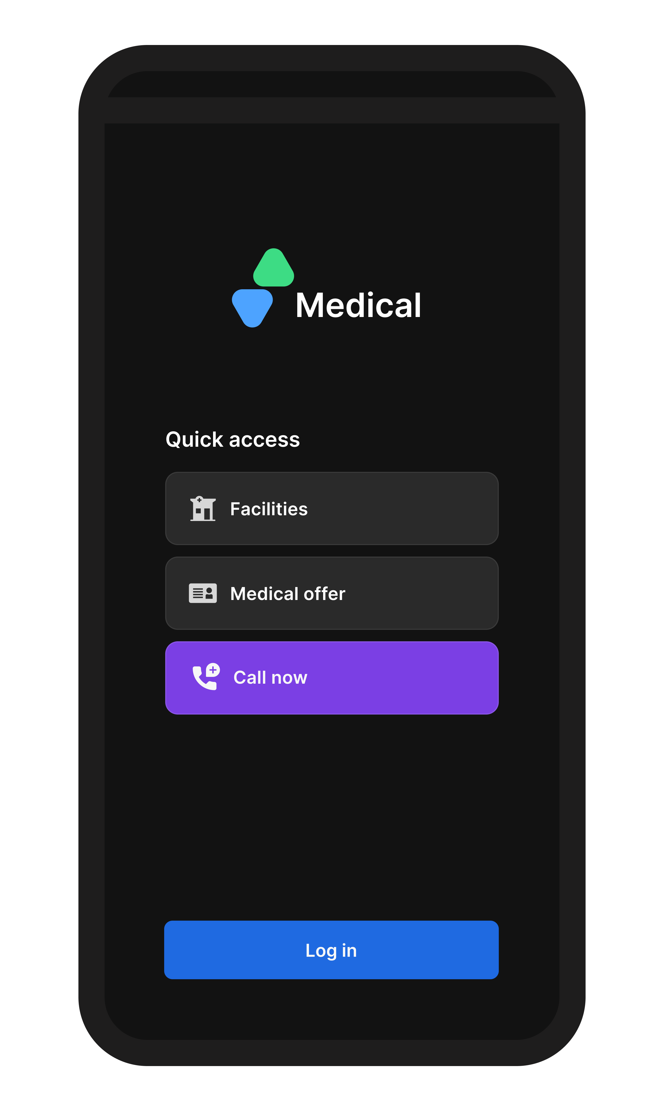 medical application preview dark mode