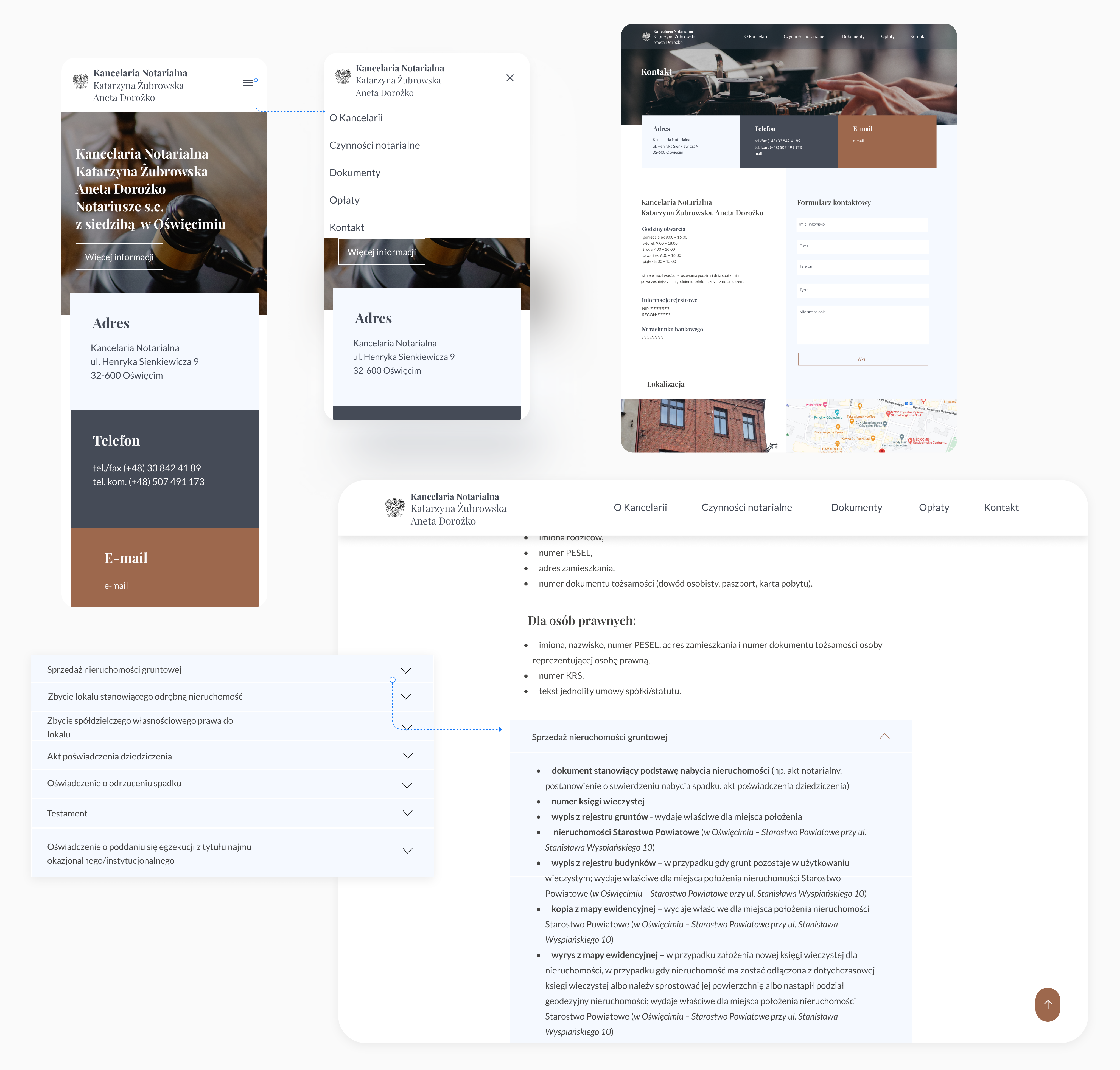 Mockups of the Notary website